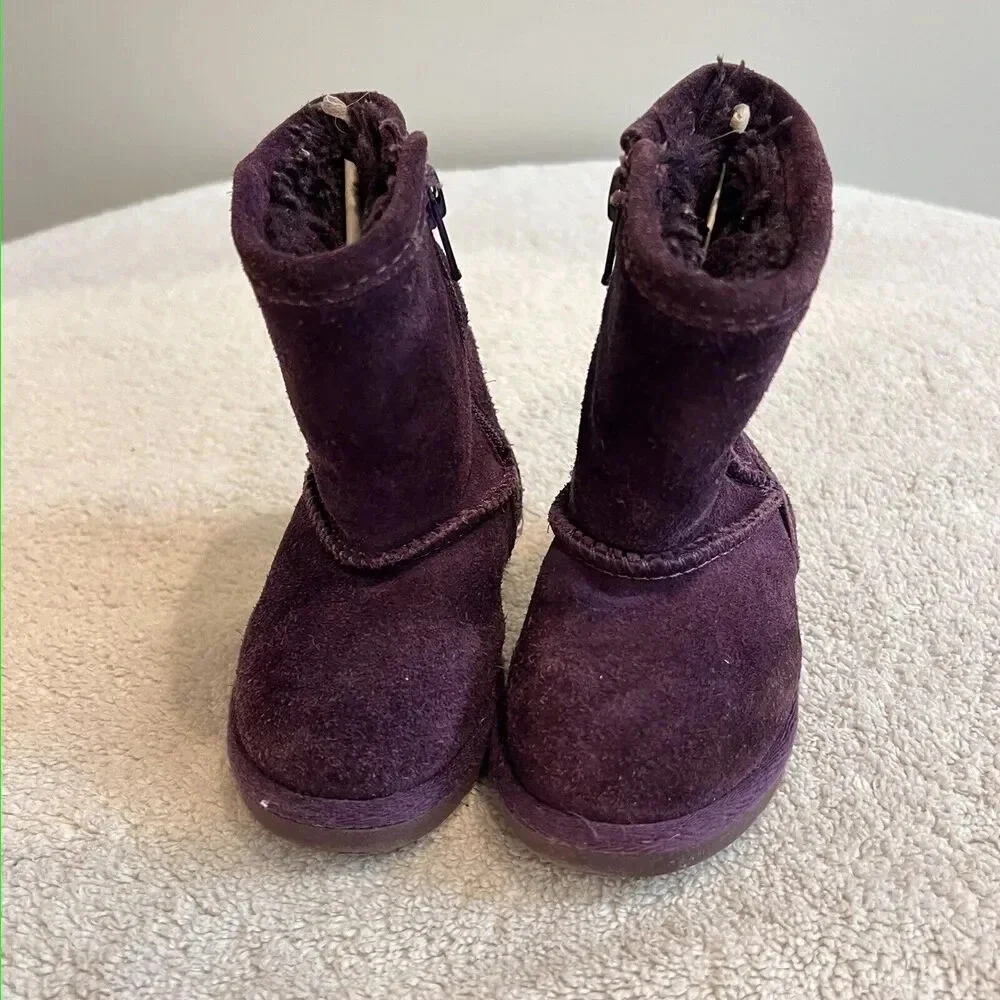 Nordstrom Rack Purple Toddler Girl Suede Boots 5 Winter Baby Outdoor Shearling